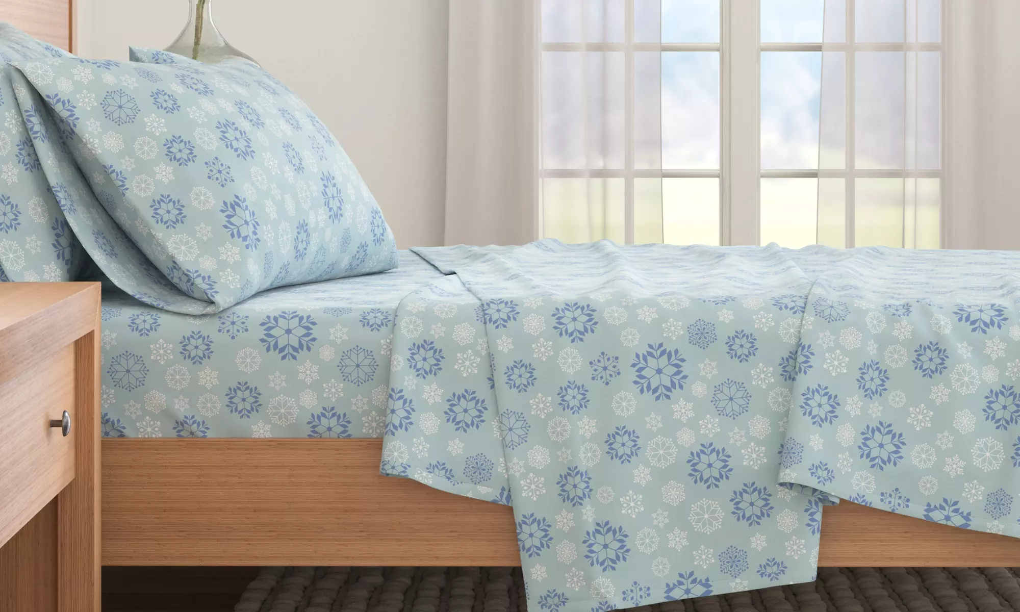 Turkish Cotton Winter-Theme Flannel Sheets Set