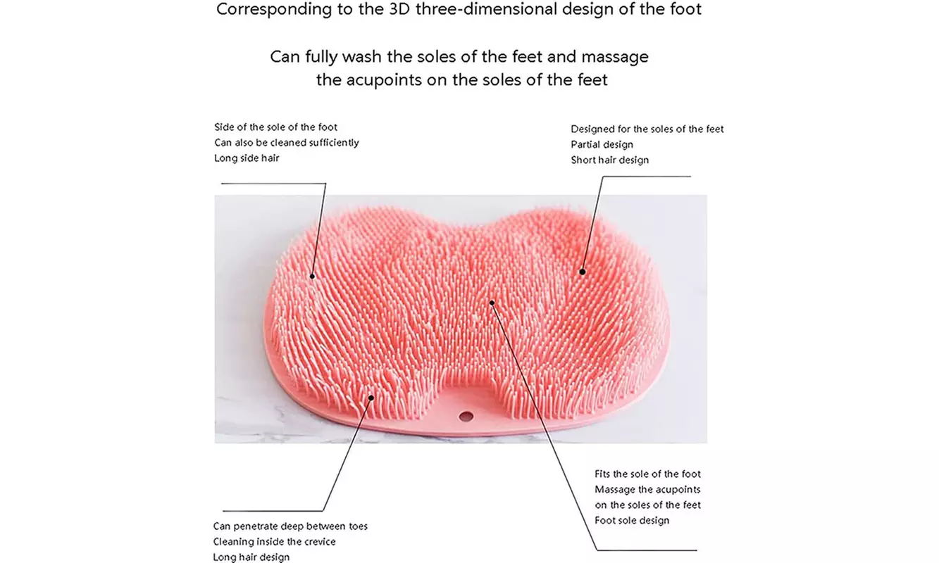 Shower Foot Back Exfoliating Massager Scrubber Mat with Non-Slip Suction Cups