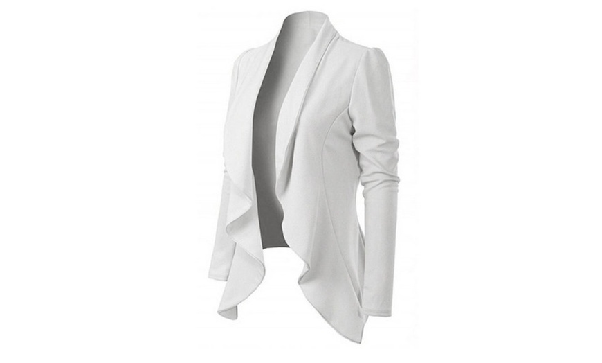 Image 6: Women Long Sleeve Turn Down Collar Ladies Elegant Business Suit Jacket Blazer