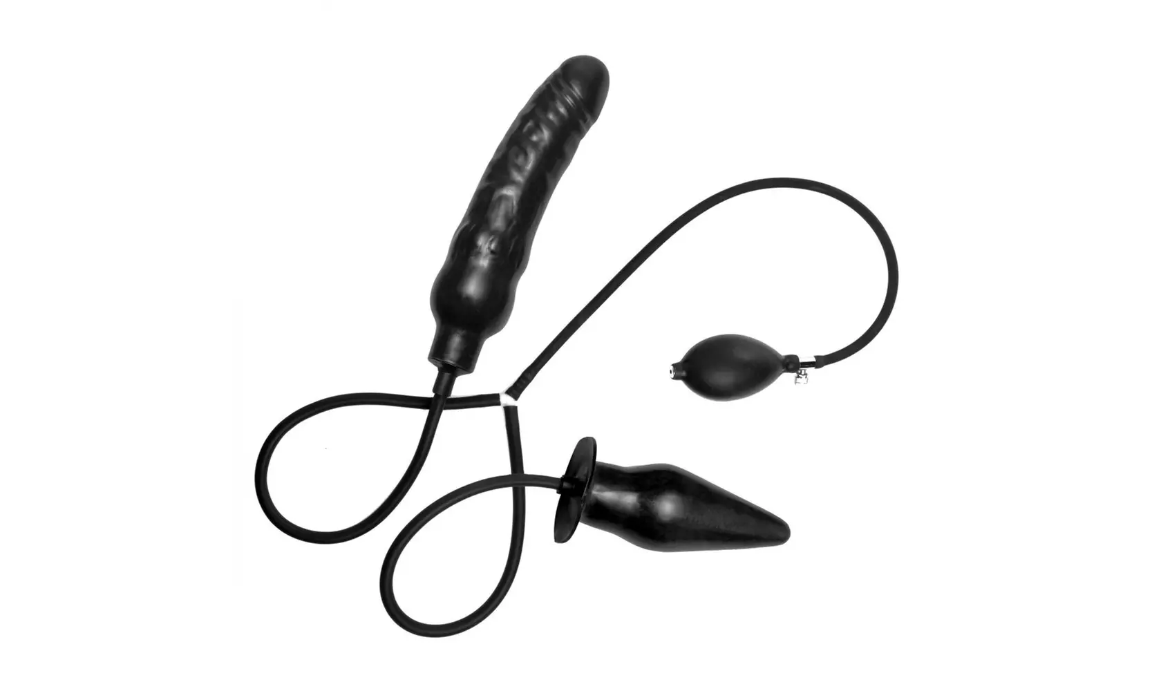 deuce double penetration inflatable dildo and anal plug - Primary Image