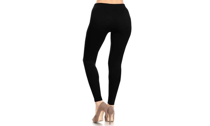 Image 11: Plus size,Solid Color Basic Soft Comfy Elastic Waistband High Waist Leggings