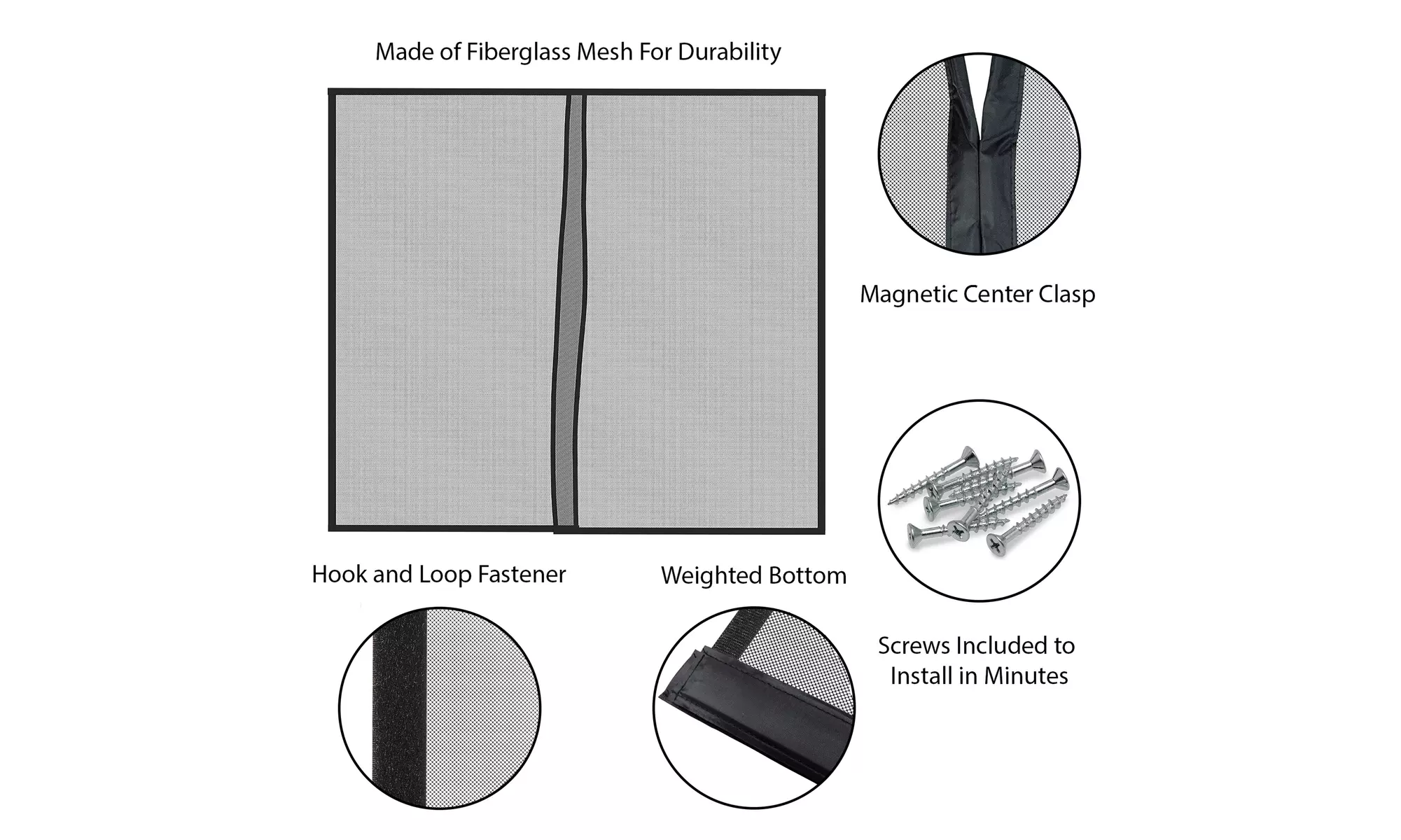 One Single Car Garage Door Screen Weighted Magnetic 9.5 x 7.5 Feet