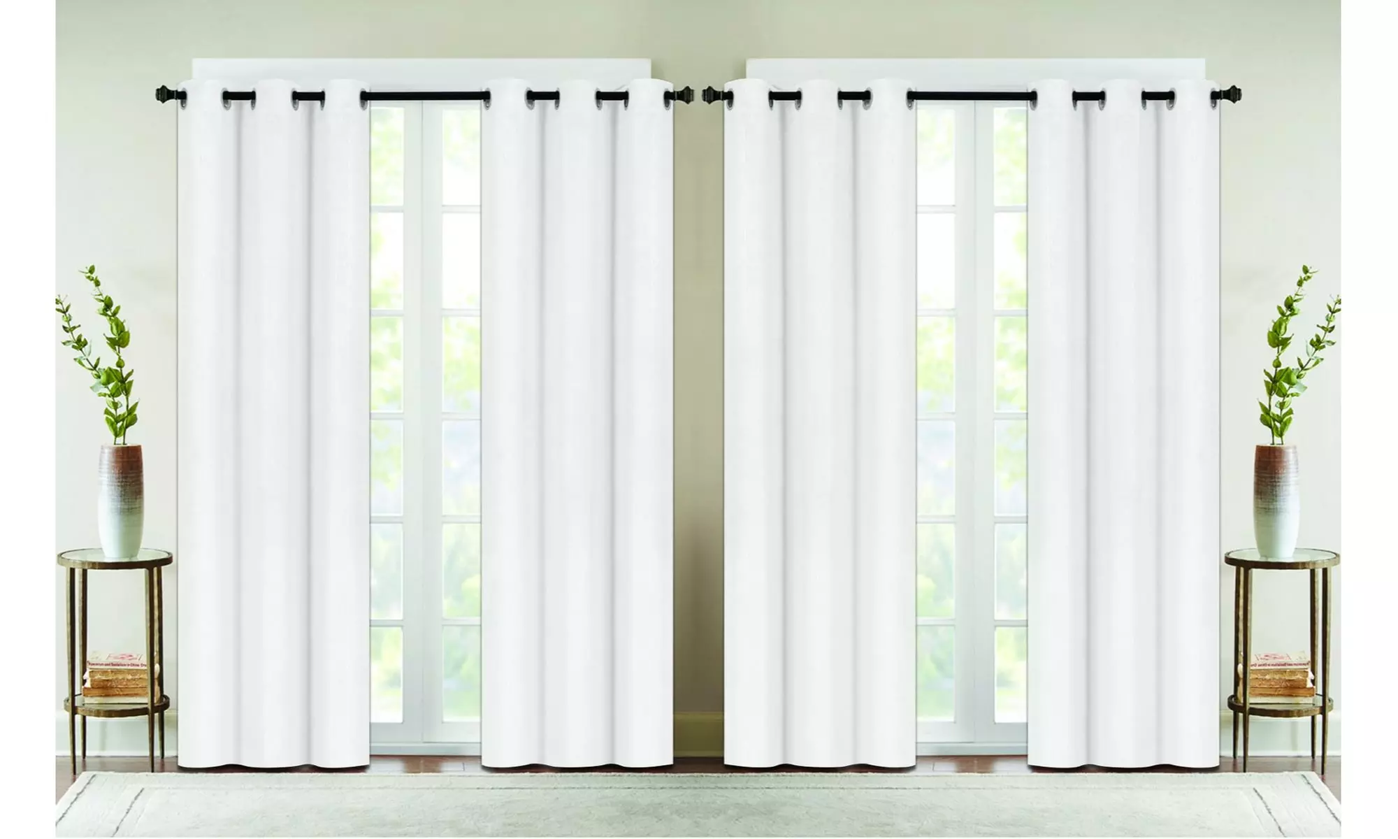 Embossed Faux Silk Blackout Curtain Panels: Multiple Sizes & Sets Available - Primary Image