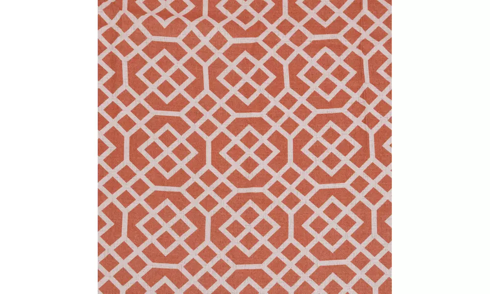 Rust Honeycomb Printed Semi-Sheer Curtain Set (52x63, 52x84, 52x96) - Primary Image