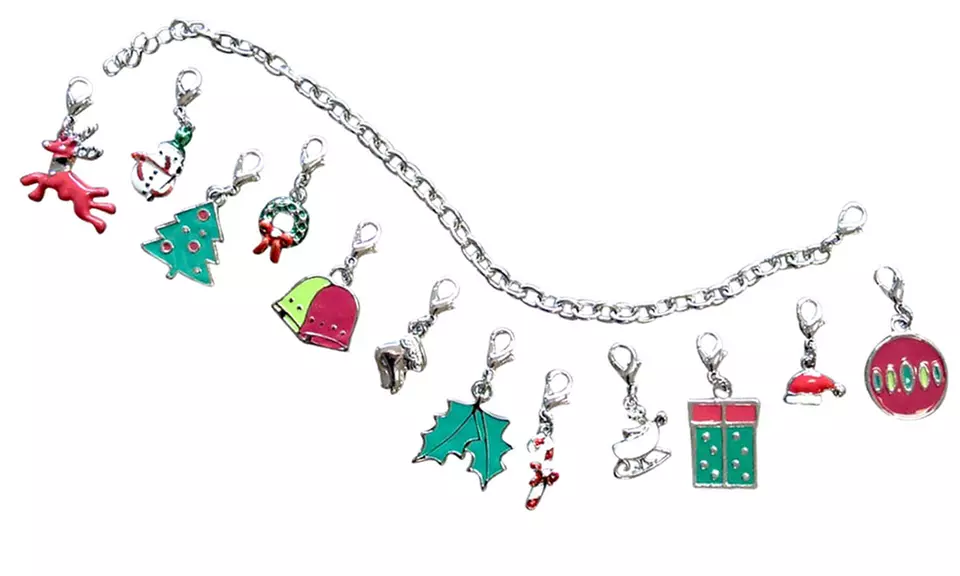 Holiday Themed Charm Bracelet With Set-Of-12 Interchangeable Charms - Primary Image