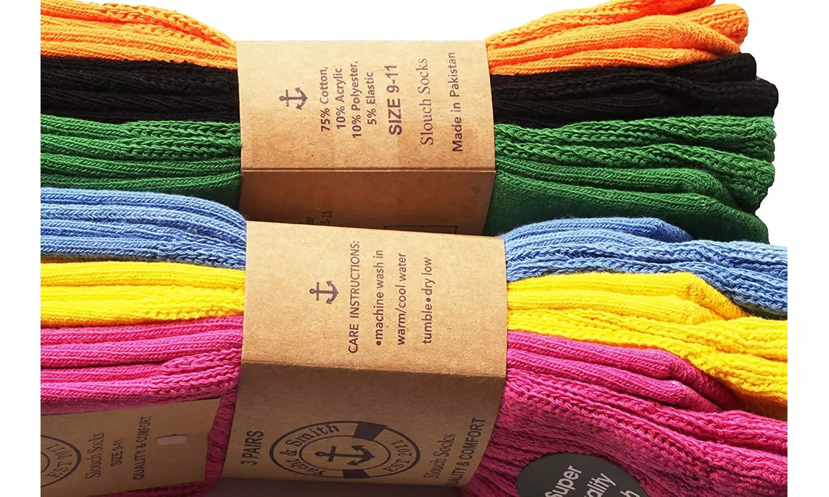 6 Pairs of Womens Slouch Socks, Scrunchie Boot Sock Colorful