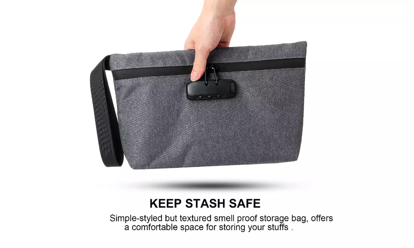 Durable Odor Proof Stash Bag Travel Storage Pouch with Combination Lock