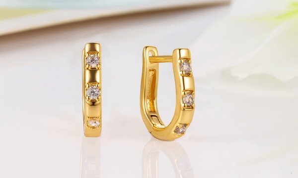 Groupon gold hot sale hoop earrings