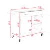 Image 4: Rolling Kitchen Cart Island Wood Top Storage Trolley Cabinet Utility Modern