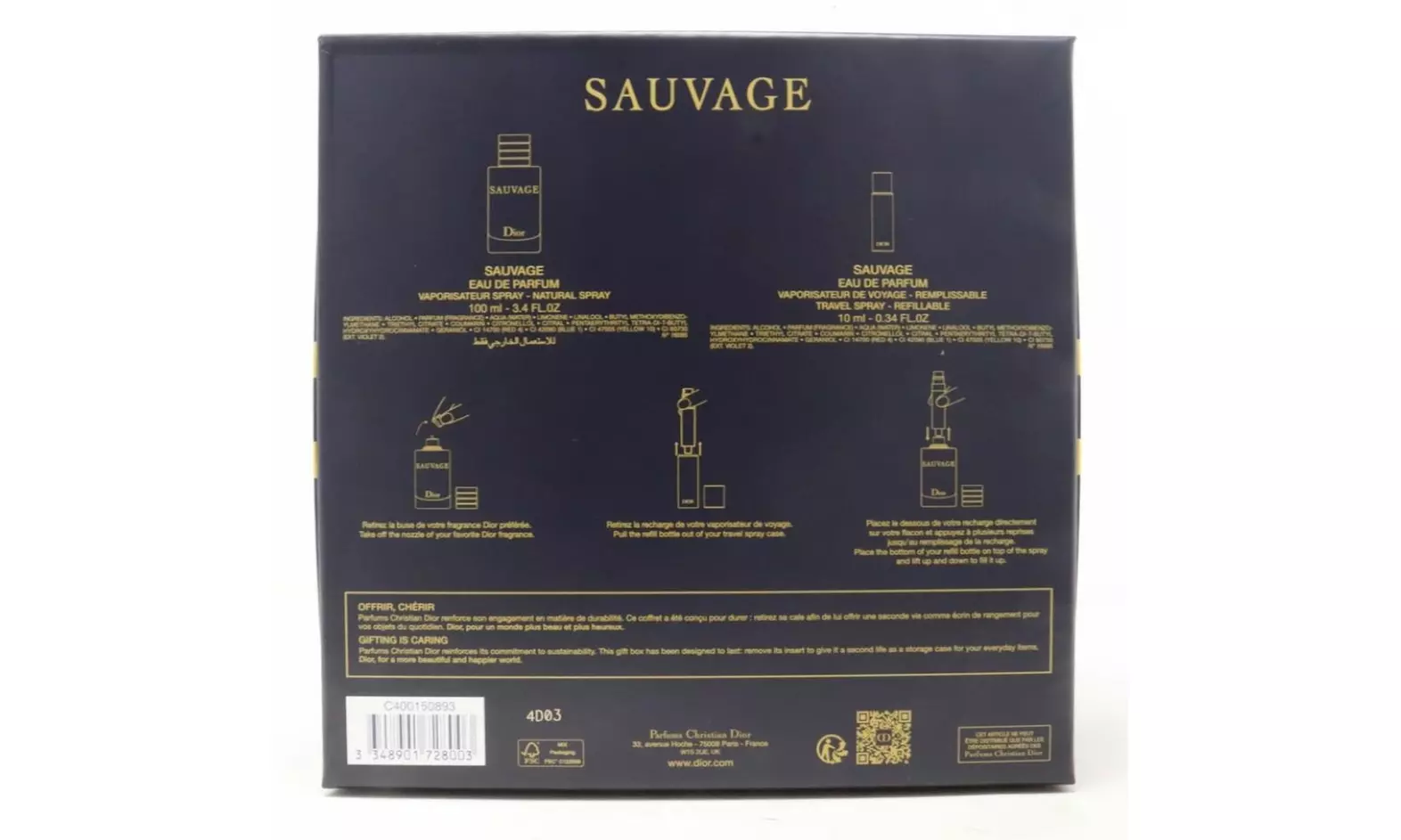 Christian Dior Sauvage 2 Piece Eau de Parfum Gift Set for Men  - Second Medium