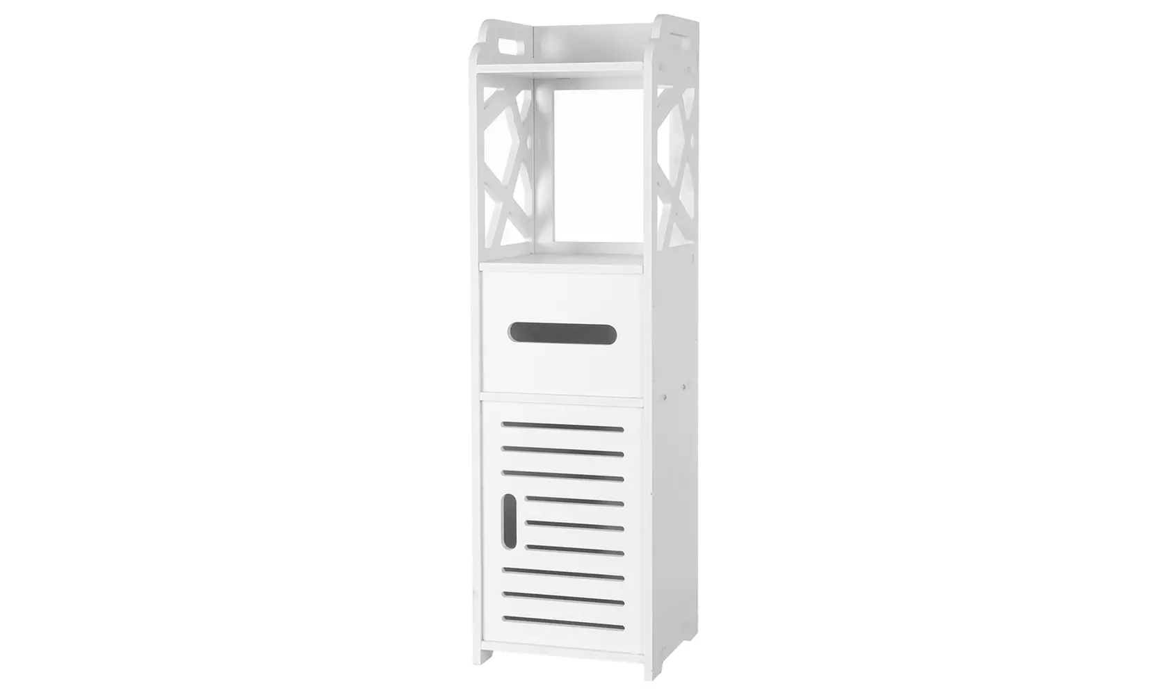AT White Locker Bathroom Storage Cabinet with 2 Doors Organizer - Primary Image