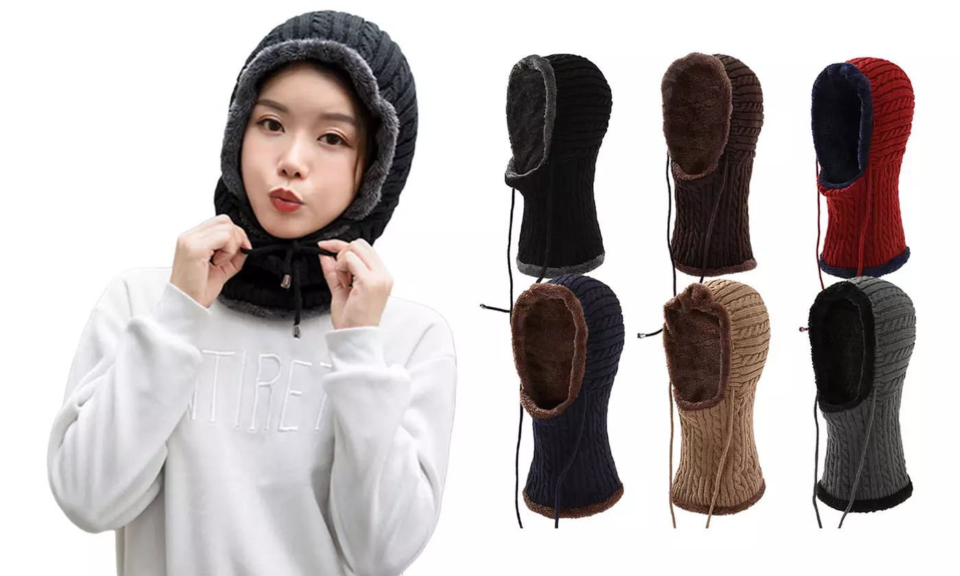 Women Men Knit Beanie Scarf Mask Set Soft Warm Lined Winter Ski Hat 6 Color - Primary Image
