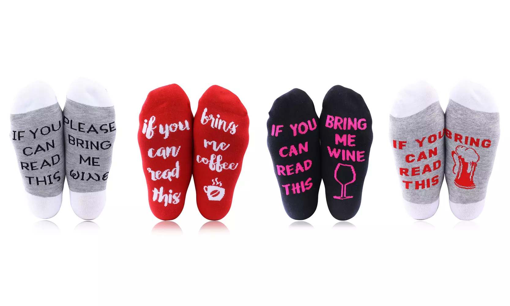 If You Can Read This, Bring Me... Lightweight Compression Socks (4-Pairs) - Primary Image