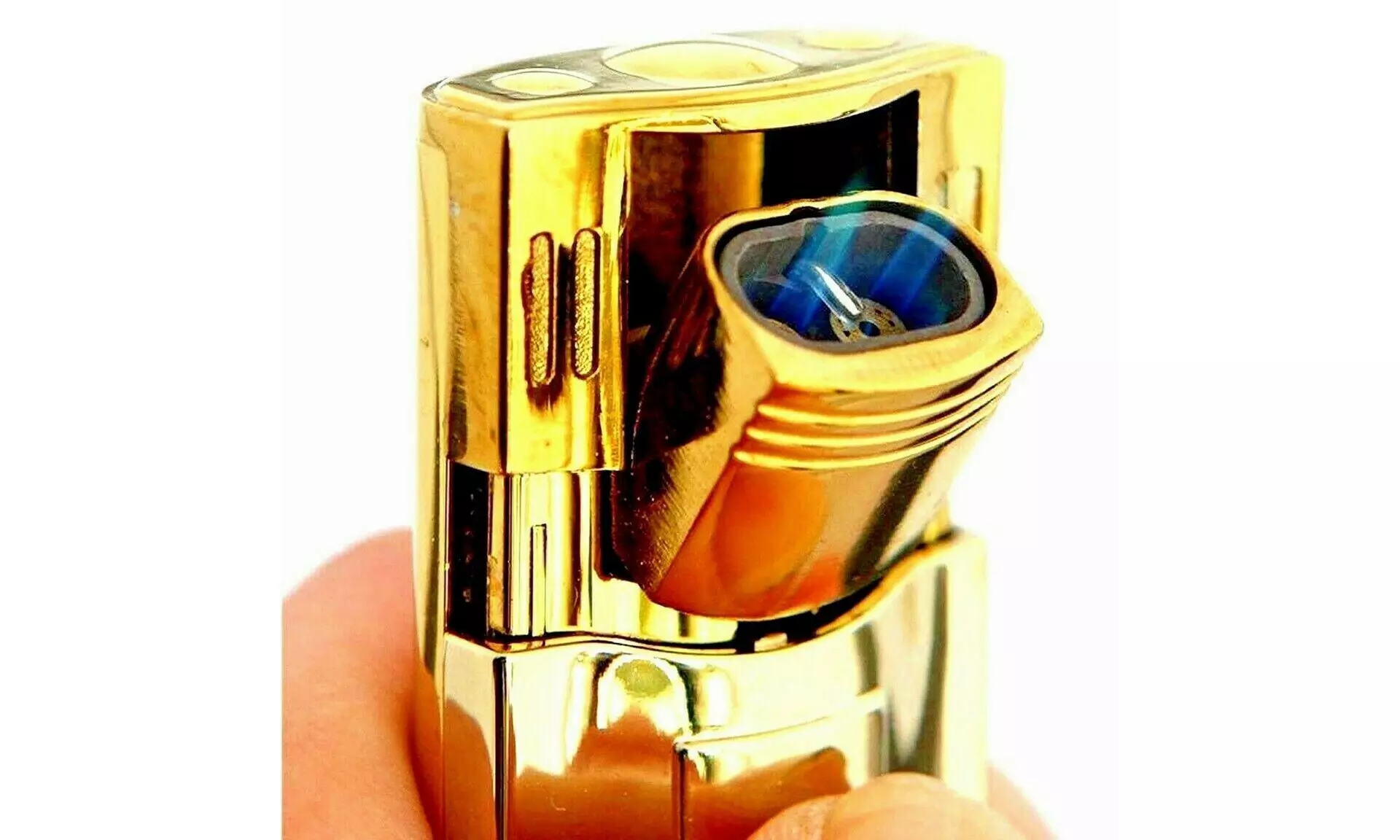 Tiger Double Torch Lighter In Gold, Butane Refillable For Cigar, Cigarette  - Primary Image