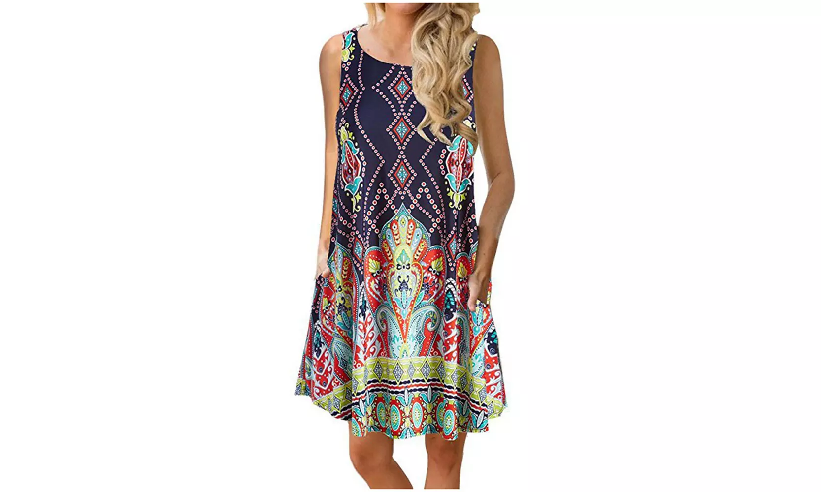 Womens Sleeveless Sundress with Pockets S-2X