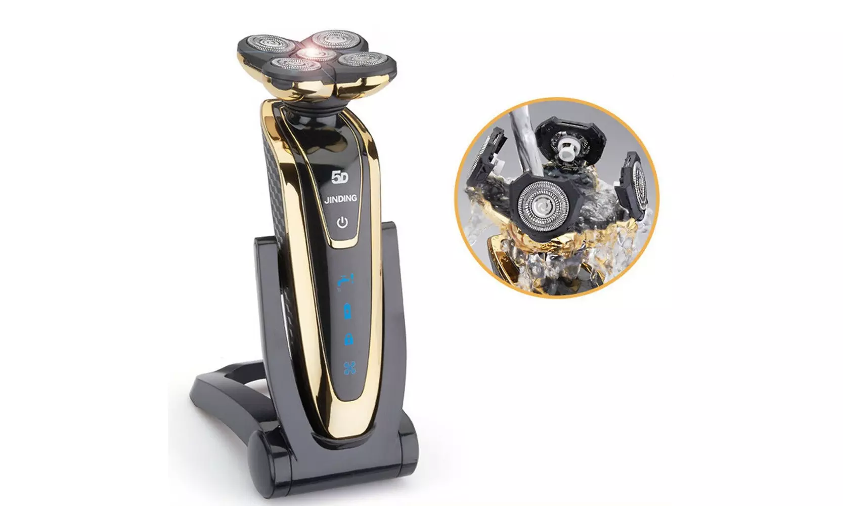 Electric Wet Dry 5 Head Beard Hair Trimmer Rotary Shaver Razor - Primary Image