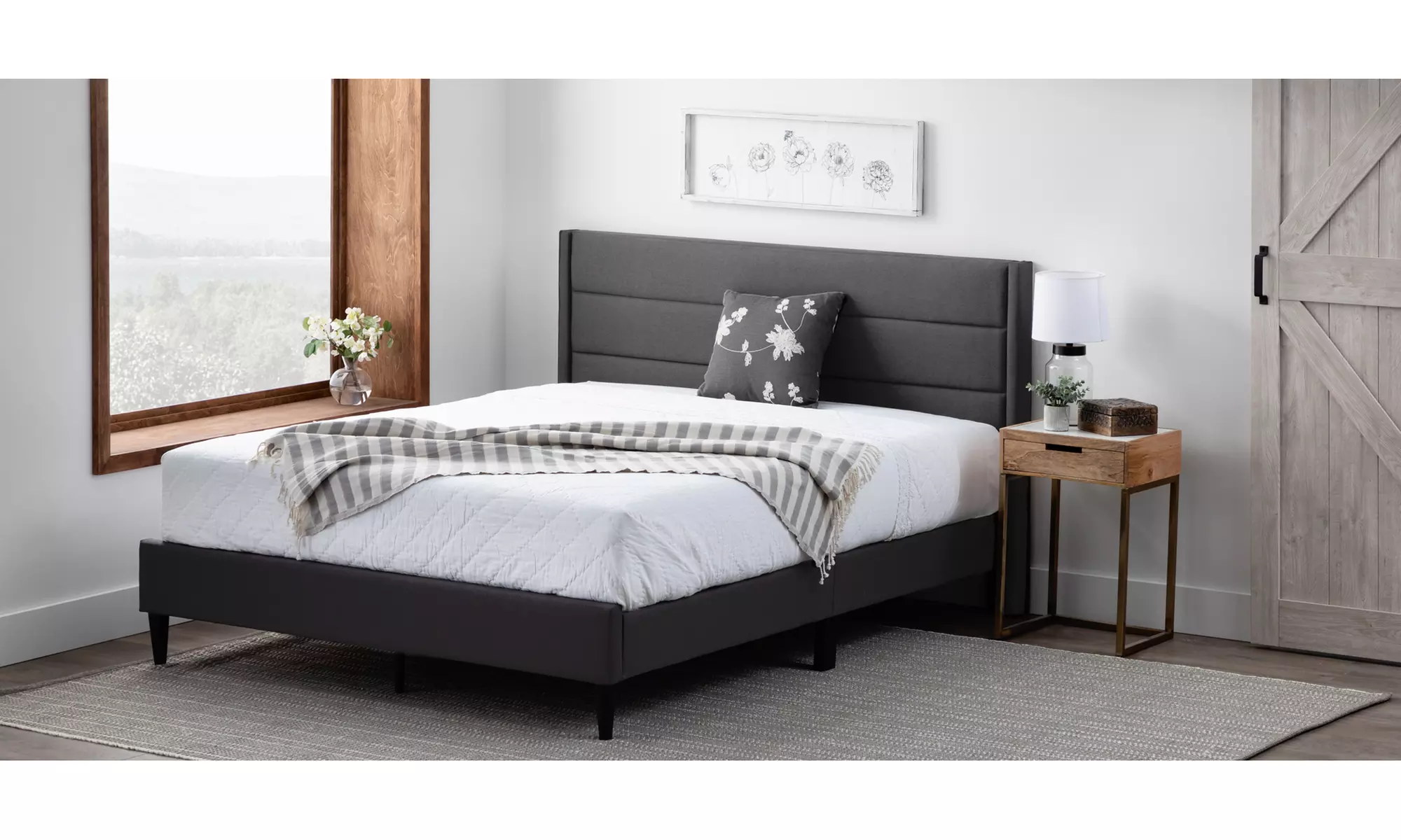 Brookside Amelia Upholstered Bed with Horizontal Channels - Primary Image