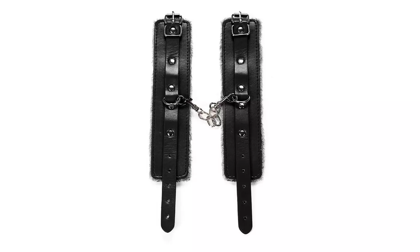 BDSM Leather Handcuffs Up Bondage Restraint Sex Toys