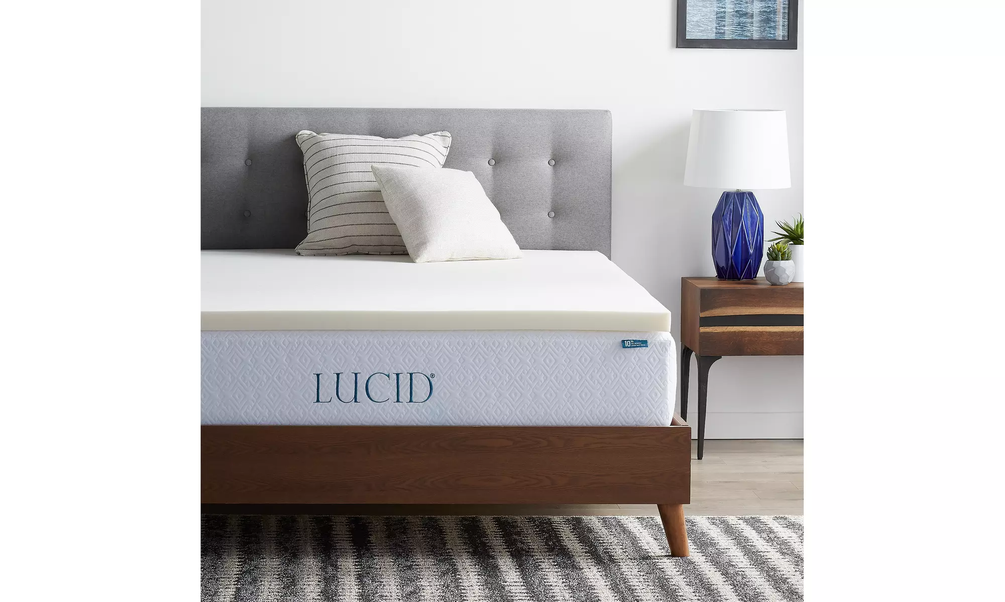 LUCID 2" Ventilated Traditional Foam Mattress Topper - Primary Image