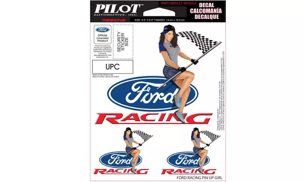 6" x 8" Decal Ford Pin Up Girl - Second Medium
