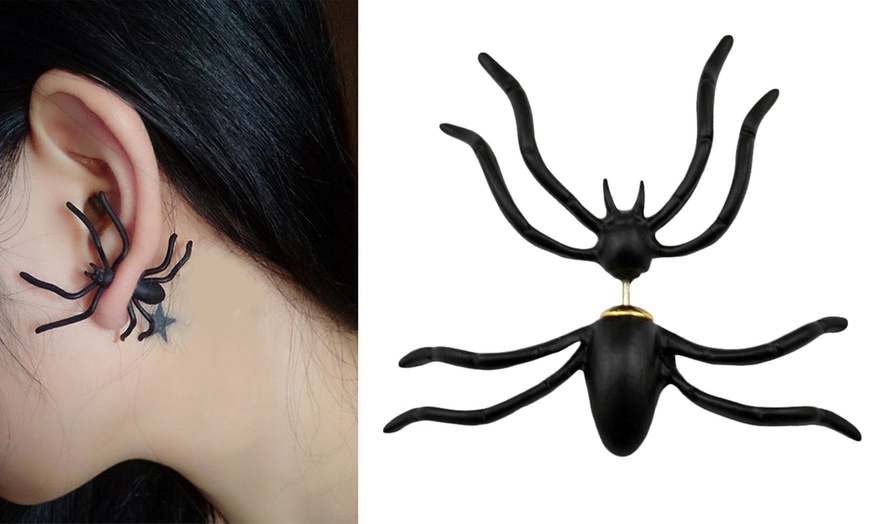 spider earrings punk 3d spooky