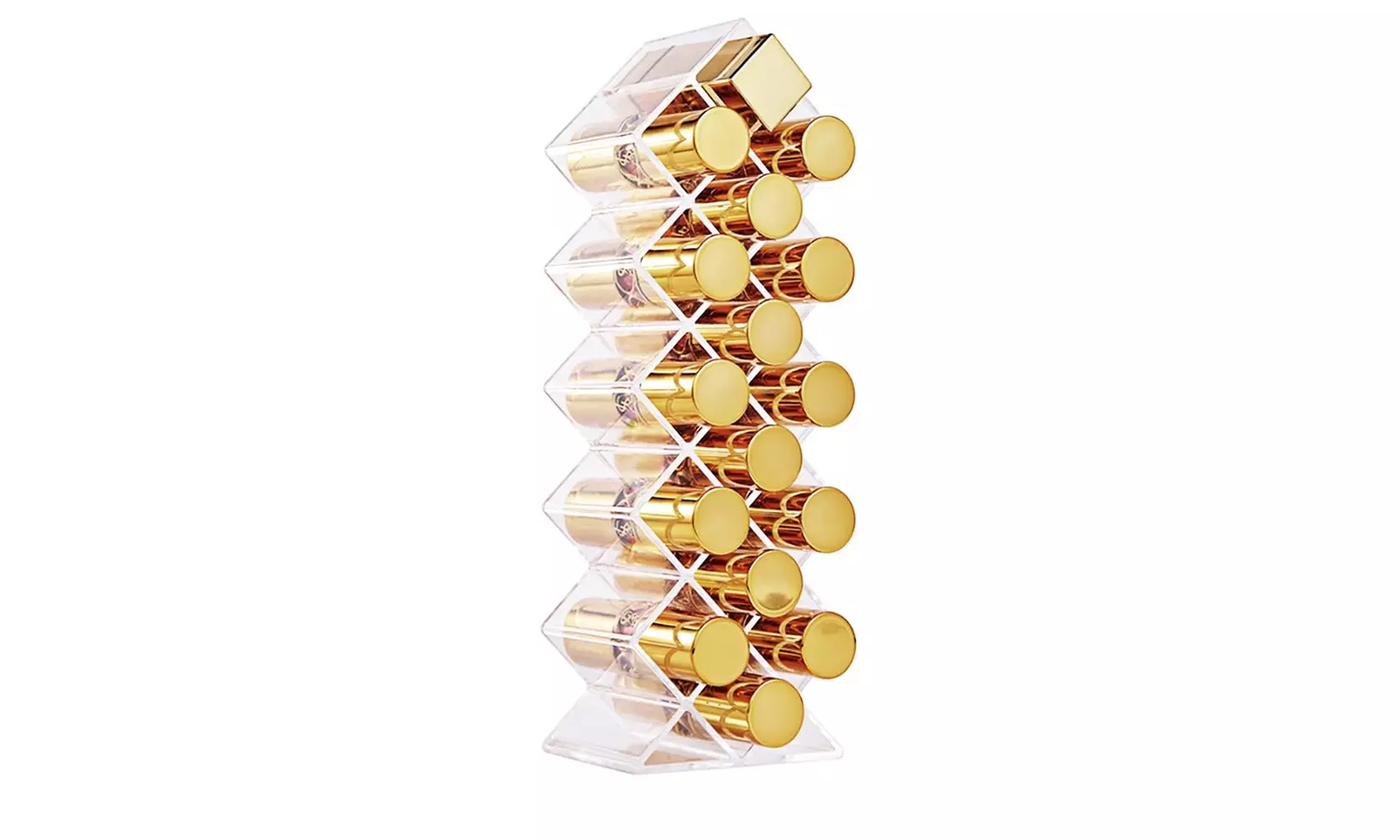 YIEZI Lipstick Holder Organizer 16 Spaces Acrylic Stackable Fish Shape Lipstick - Primary Image