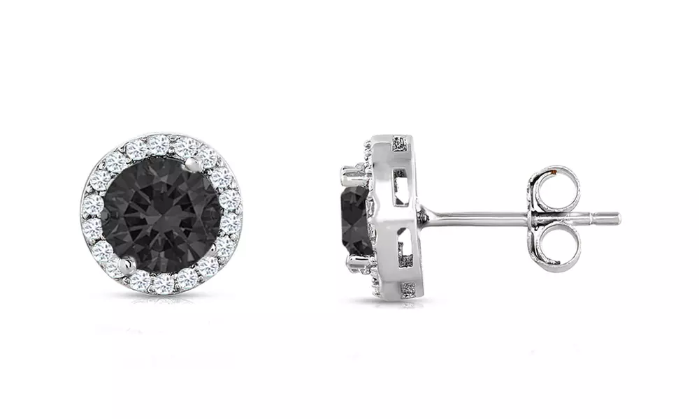 Sterling Silver 3.00 CTTW Cubic Zirconia Halo Studs 