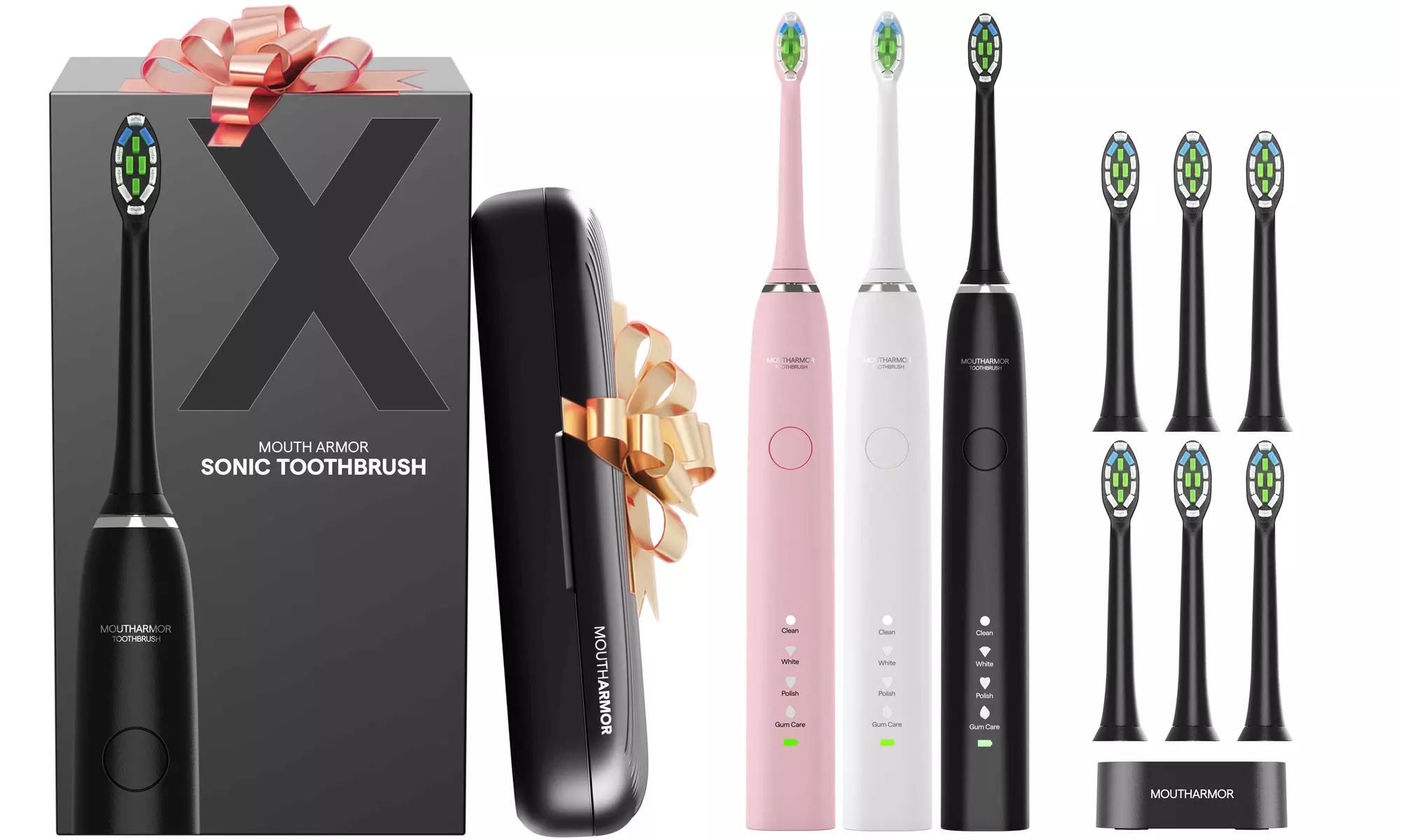 Mouth Armor Ultrasonic Toothbrush with Travel Case and 6 Brush Heads - Primary Image