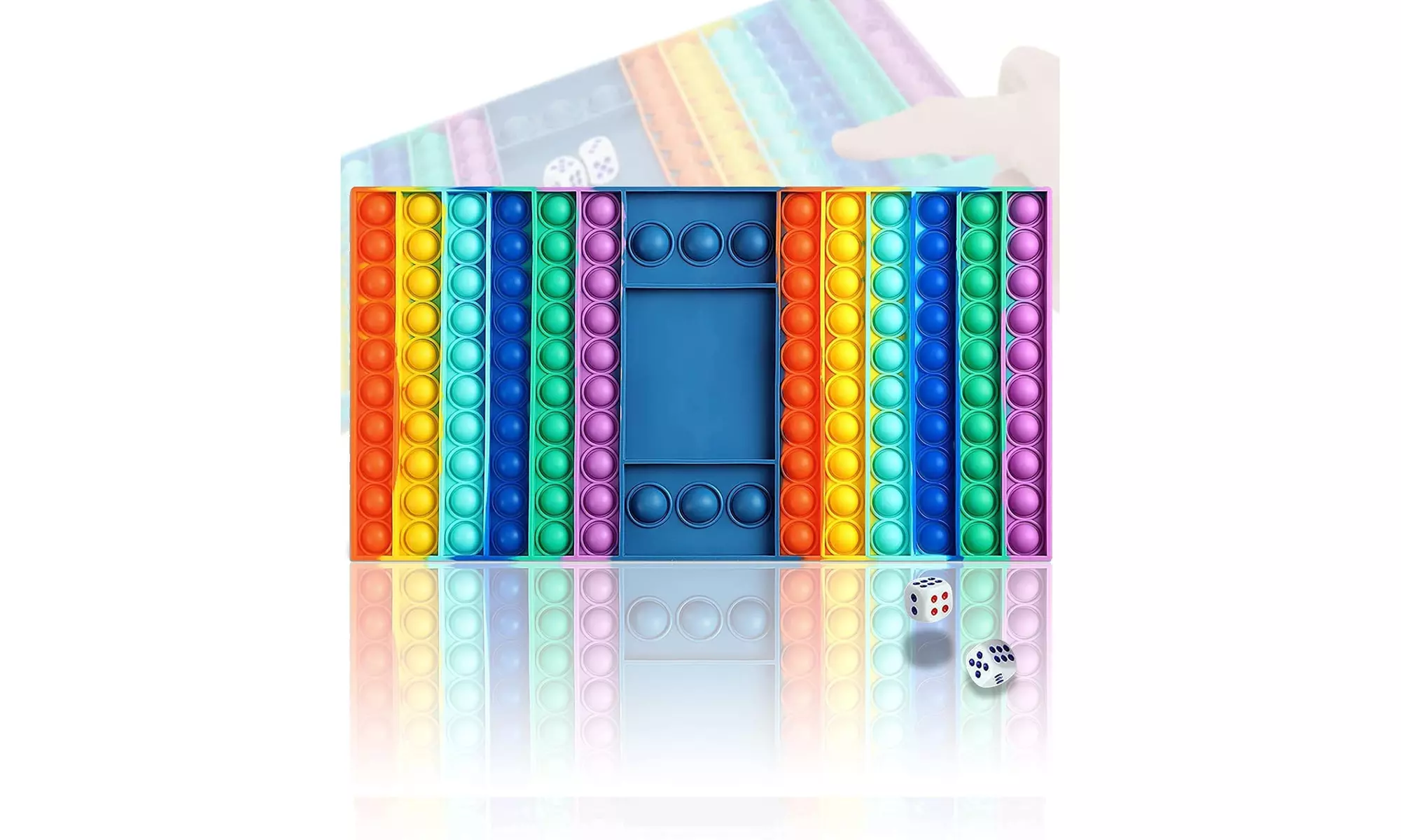 Rainbow Chess Board Push Bubble Popper Fidget Sensory Toys with Dice  - Second Medium