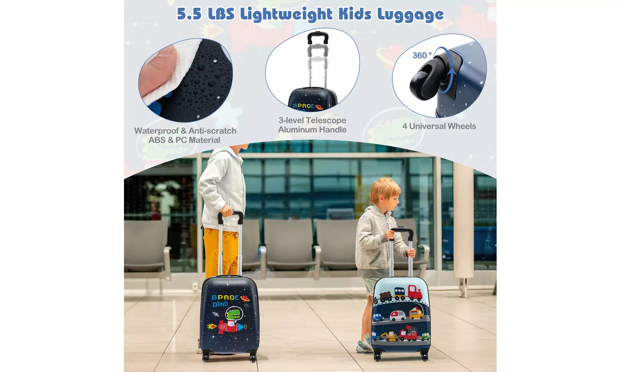Costway Five-Piece Costway Kids Luggage Set 