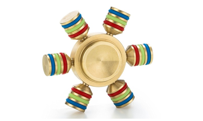 Spin Wars 6 Sided Metallic Customizable Fid Spinner Gold