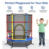 Image 31: Costway Youth Jumping Round Trampoline 55'' Exercise W/ Safety Pad Enclosure