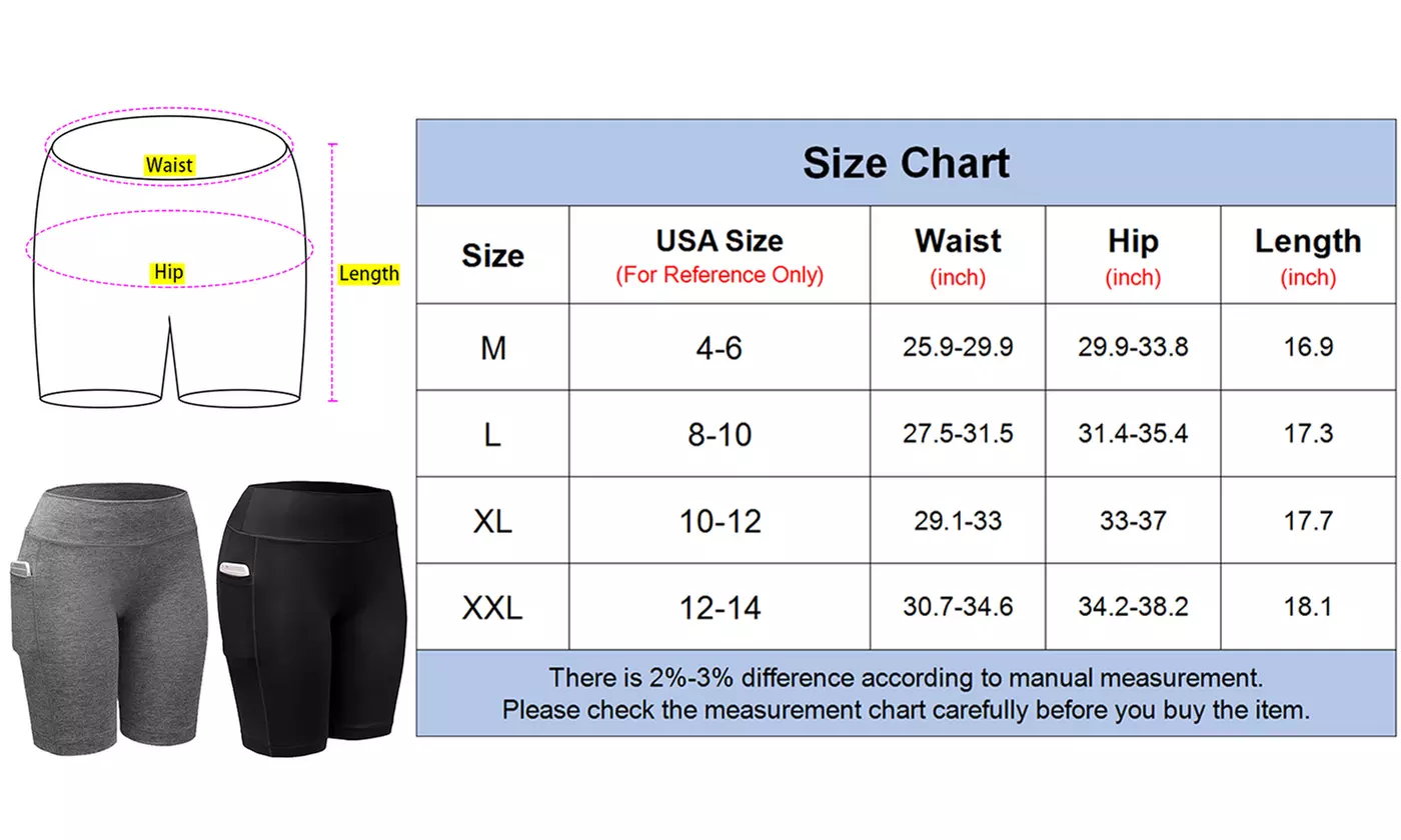 2 Pack Women's Workout Biker Shorts with Pockets High Waisted Yoga Shorts - Primary Image