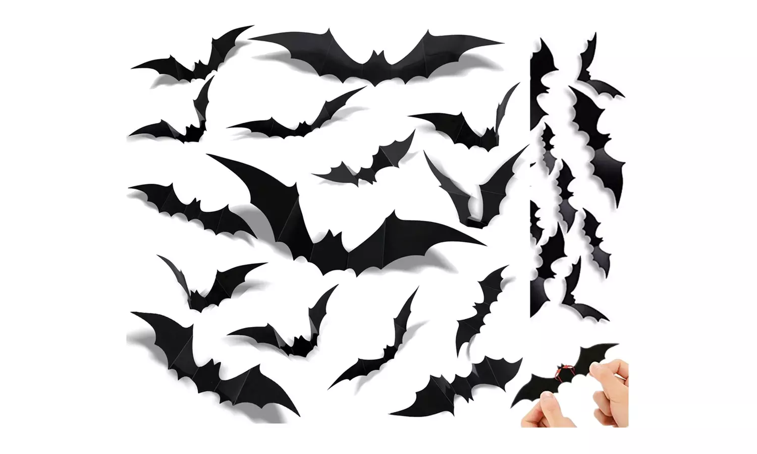 44PCS Halloween 3D Bat Wall Stickers- DIY Halloween Party Supplies - Primary Image