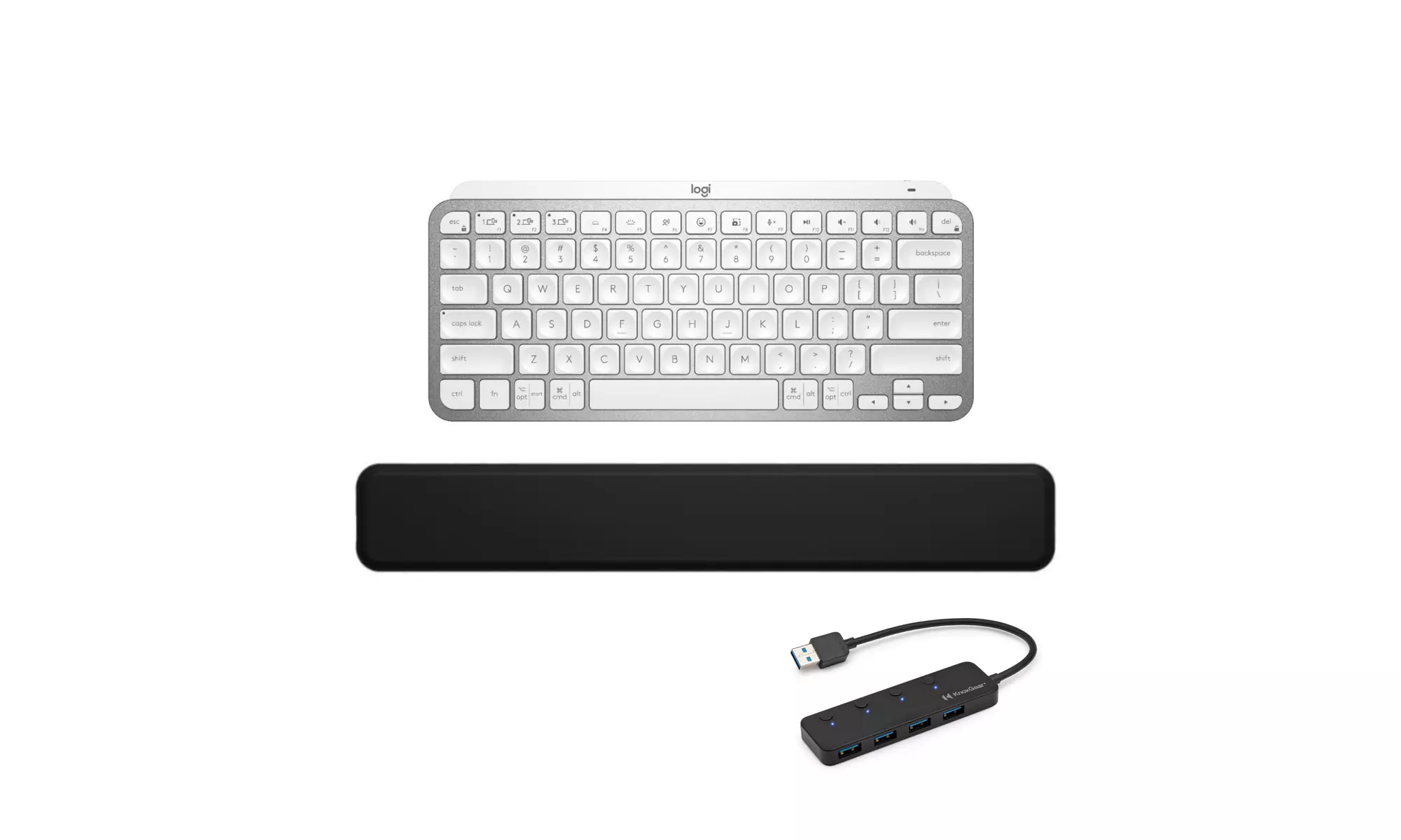 Logitech MX Keys Mini Wireless Keyboard Bundle with Palm Rest and 4-Port USB - Primary Image
