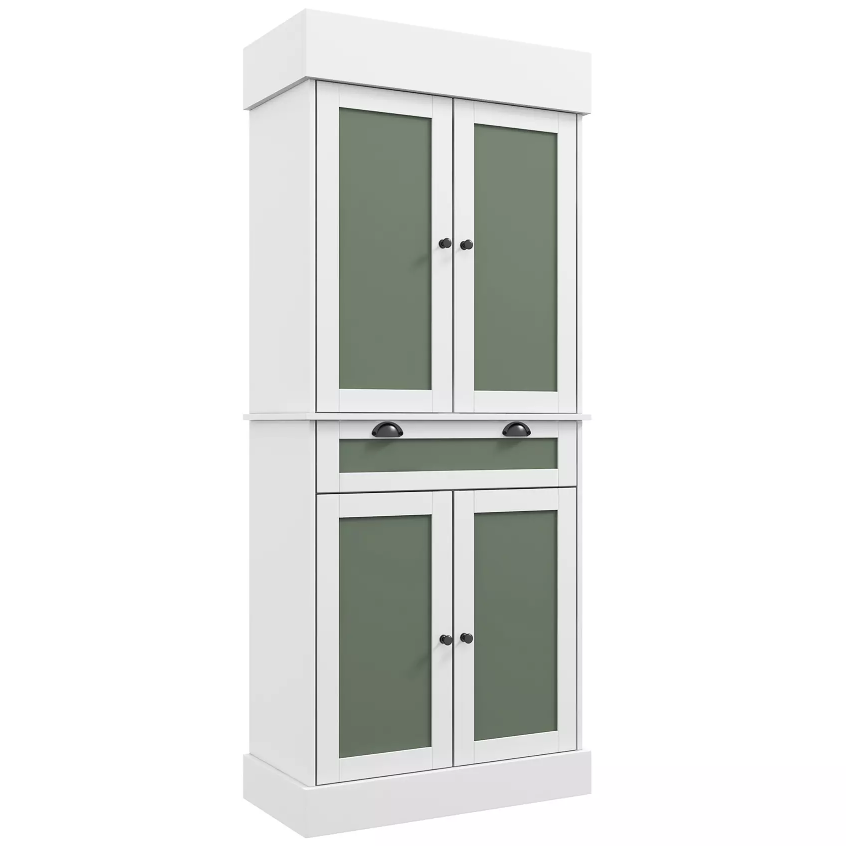 Costway 72'' Kitchen Buffet Hutch Pantry Cabinet Cupboard w/ Adjustable Shelves - Primary Image