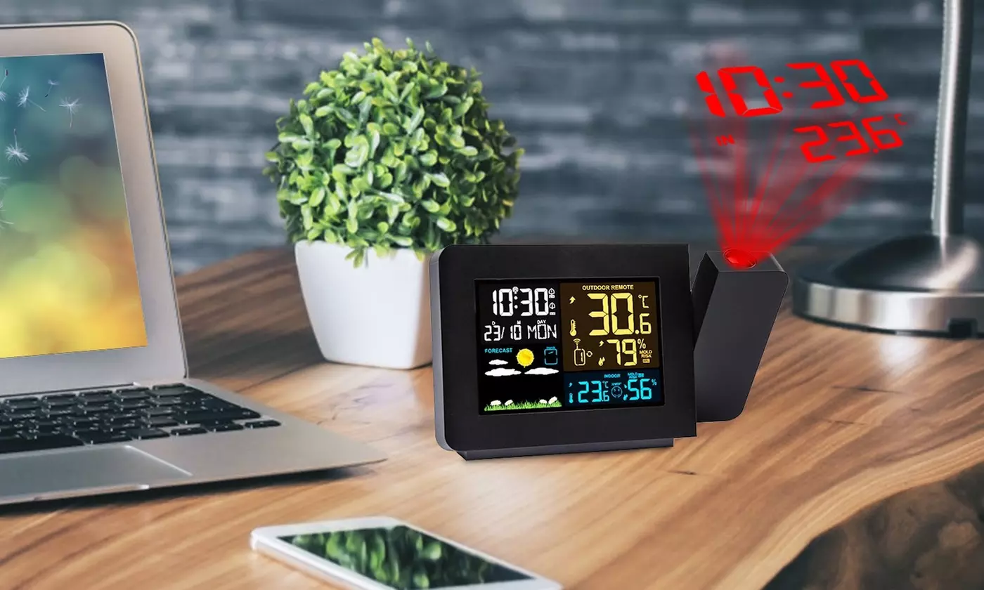 iMounTEK Atomic Digital LED Projection Alarm Clock w/ USB Charging Port