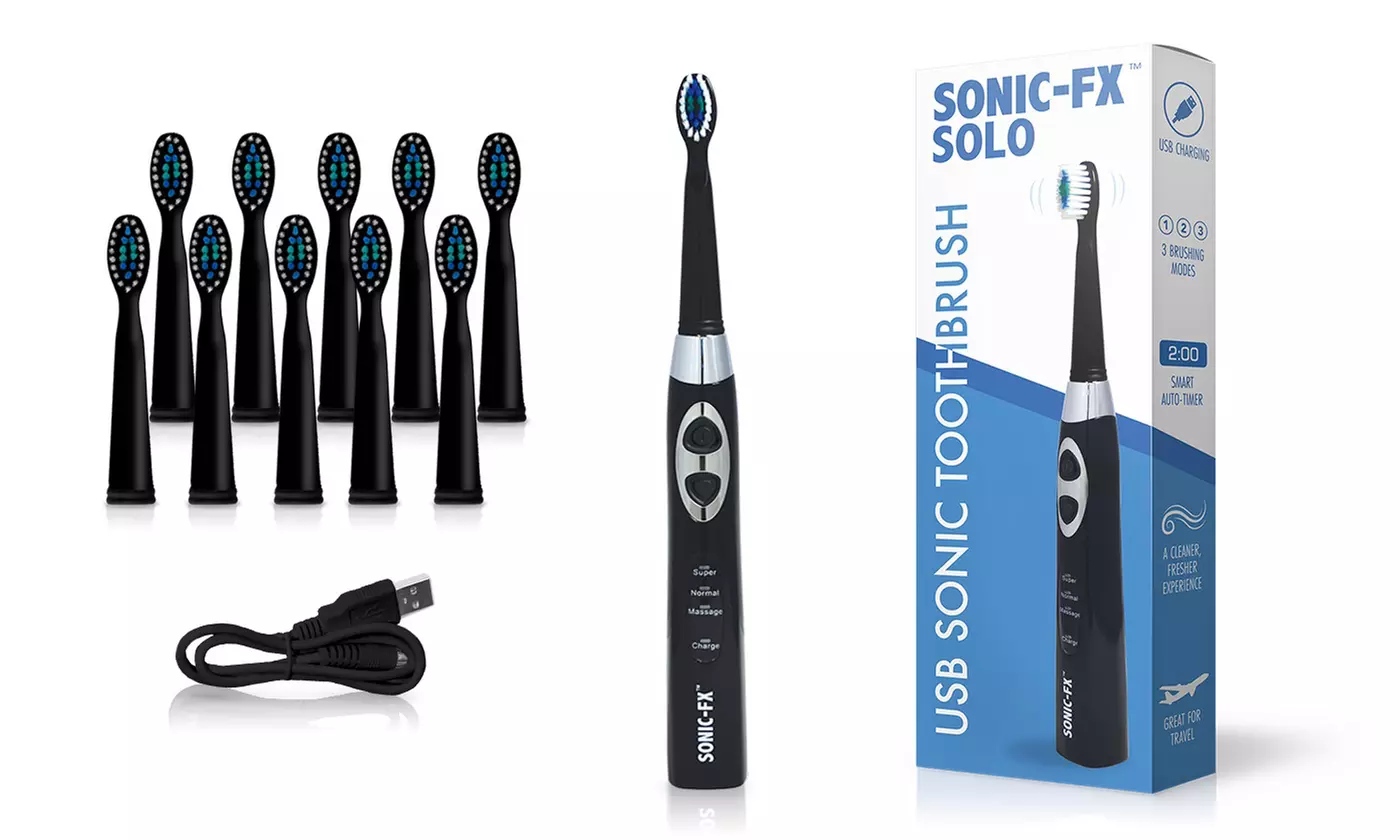Sonic-FX Solo USB-Rechargeable Toothbrush with 11 Brush Heads - Primary Image