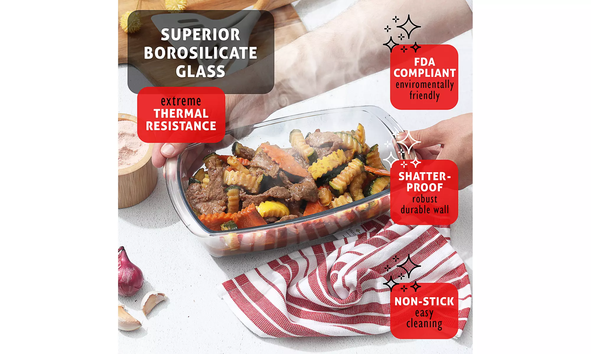 EATEX Glass Bread Pans for Homemade Bread Baking