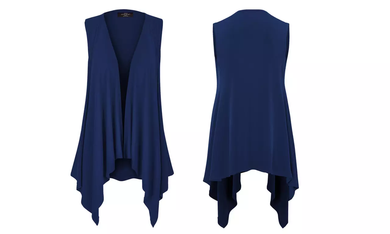 Women's Lightweight Sleeveless Solid Open Front Drape Vest Cardigan
