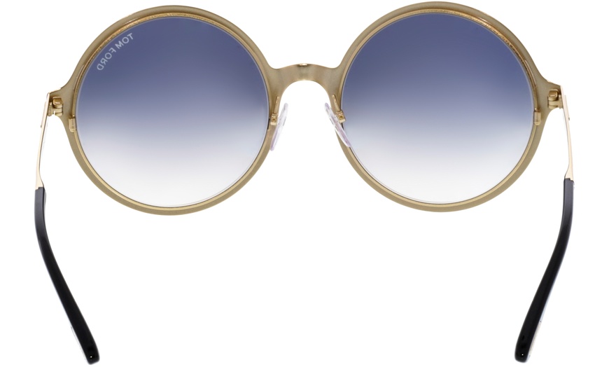 Tom Ford Women's Gradient Ava FT0572-28B-57 Gold Round Sunglasses | Groupon