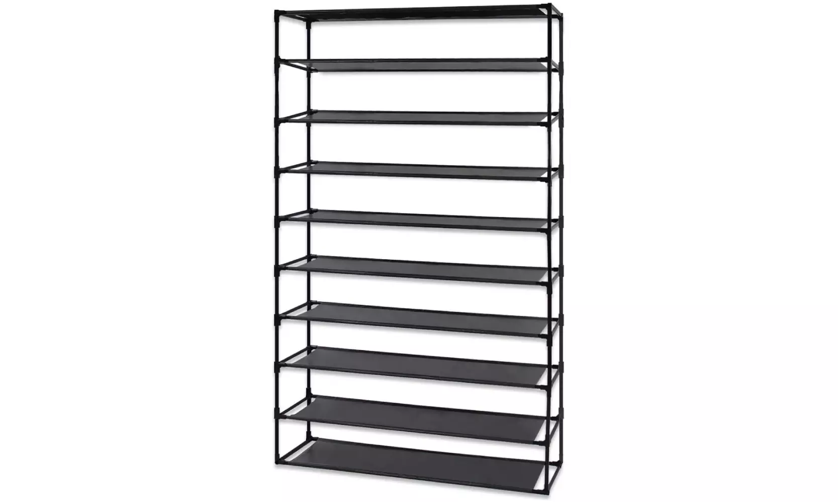 39" Wide 10-Tiers Non-woven Fabric Shoe Rack Shelf Black - Primary Image