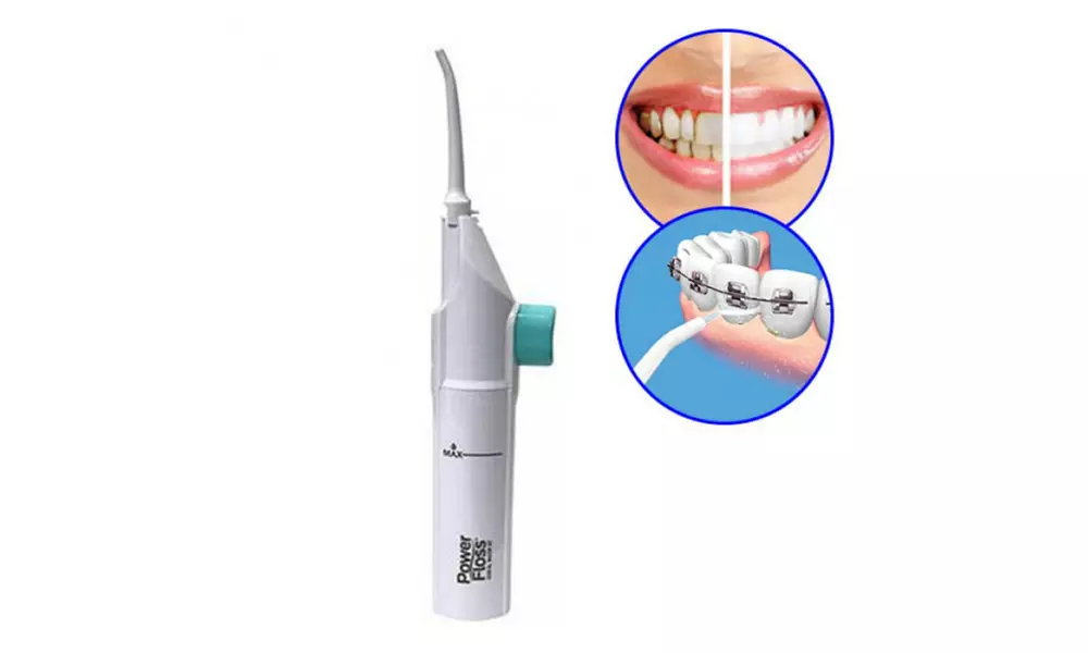 Air Powered Dental Water Jet Power Floss Flossing Teeth For Men And Women - Primary Image