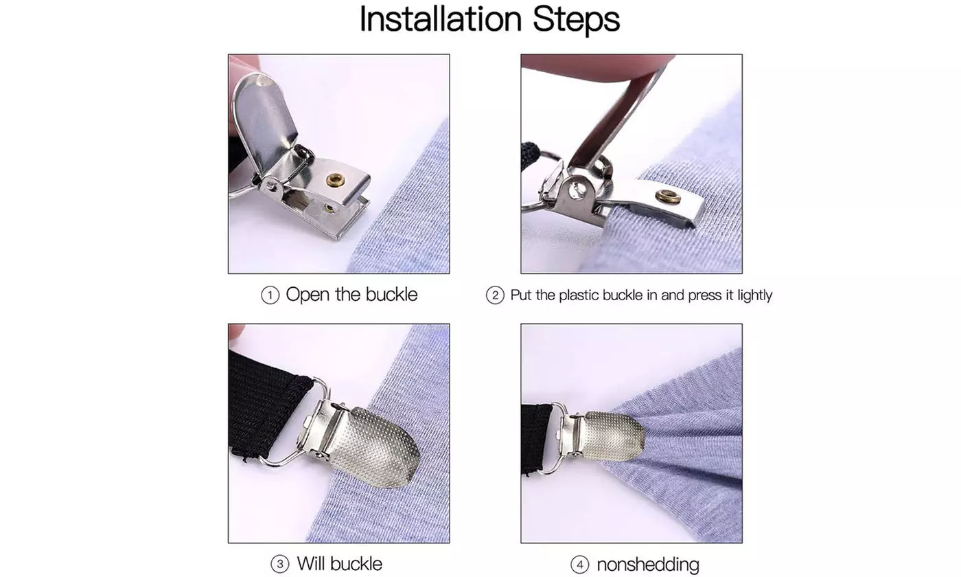 4 PCS Triangle Suspenders Gripper Holder Straps Clip for Bed Sheets Mattress