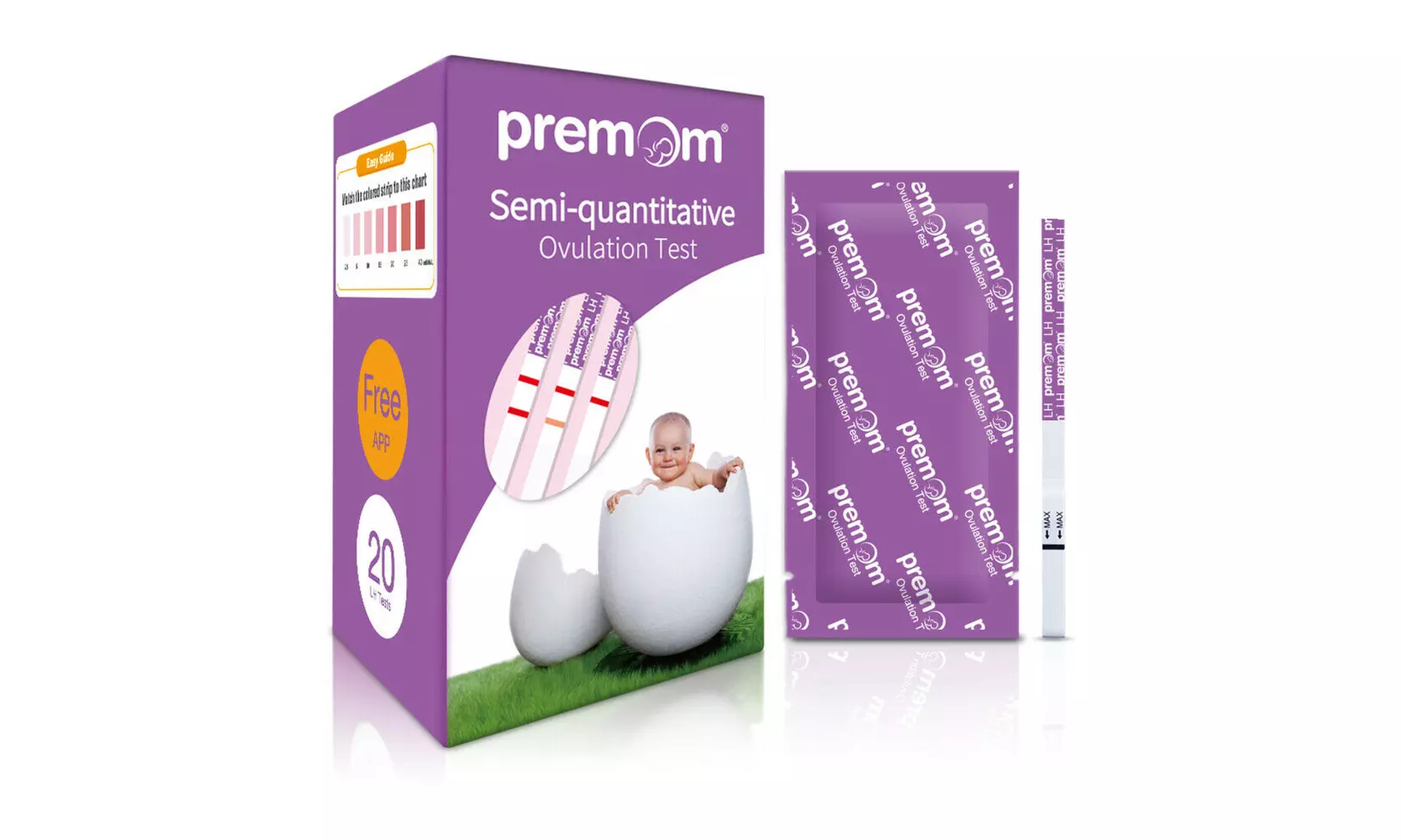 Test Strips, Numerical Ovulation Test Premom Semi-Quantitative Ovulation - Primary Image