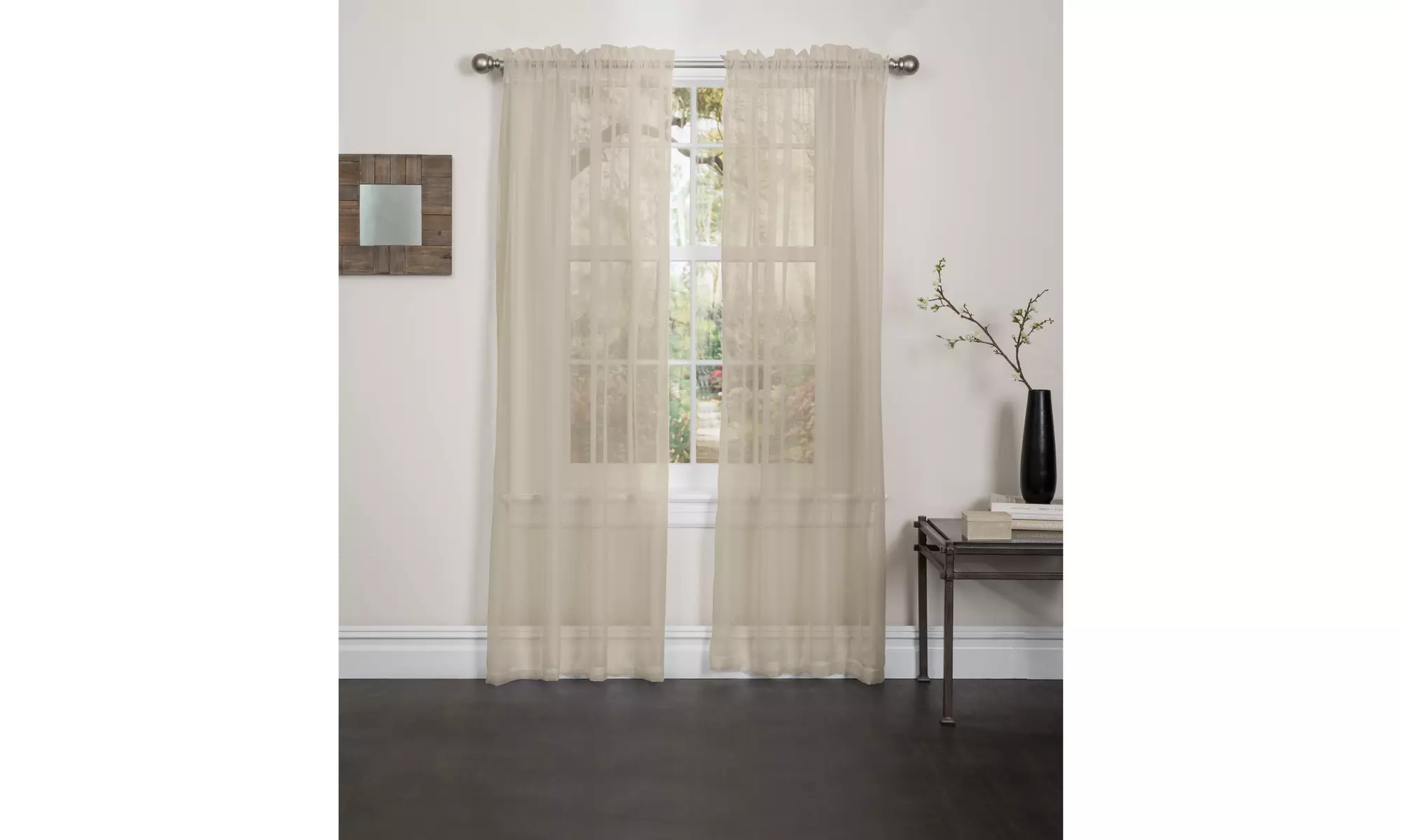Lisa Sheer Curtains Voile Polyester Window Curtain Panel Grommet Top 55" X 84" 