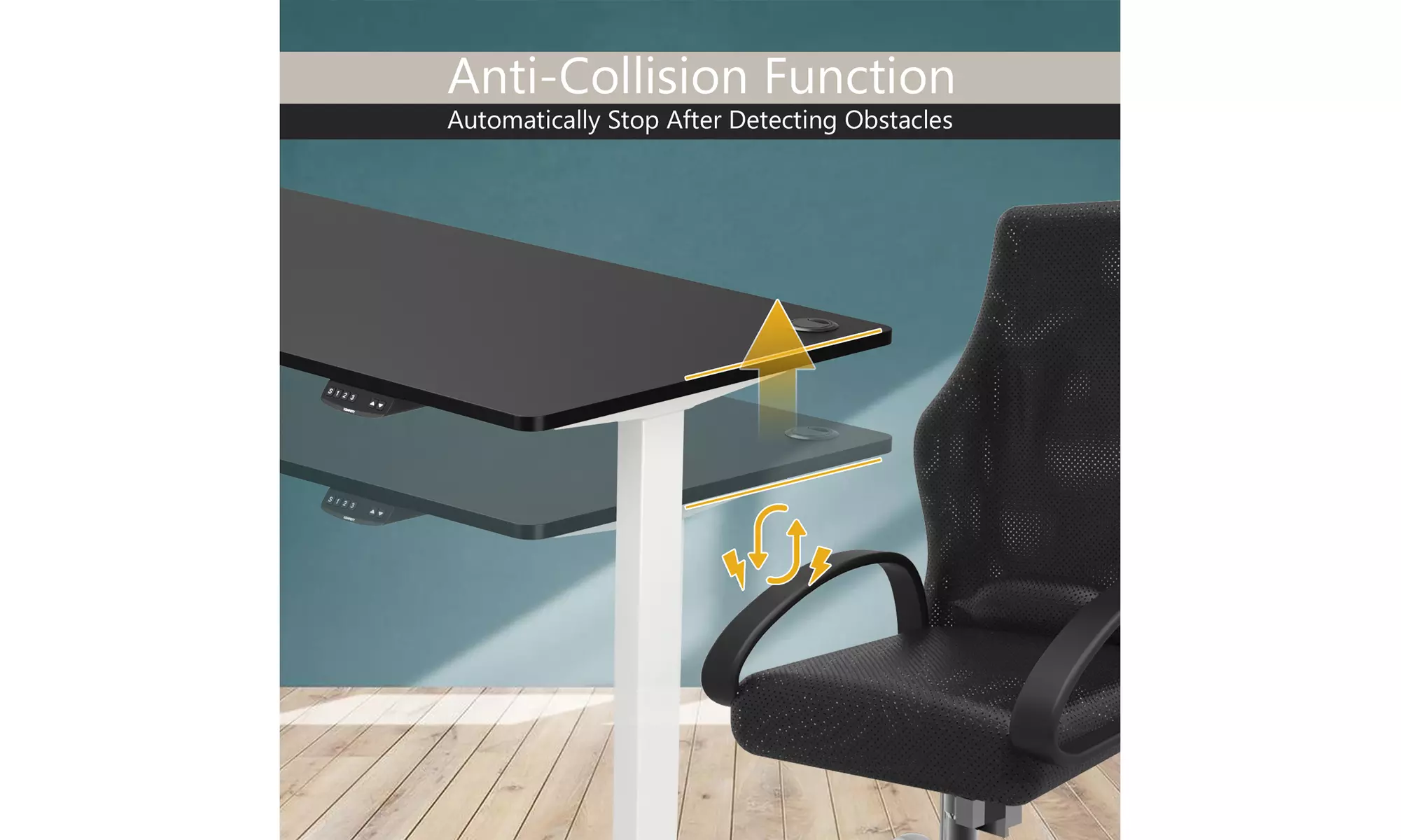 Costway 55'' x 28'' Electric Adjustable Standing up Desk Dual w/ Controller