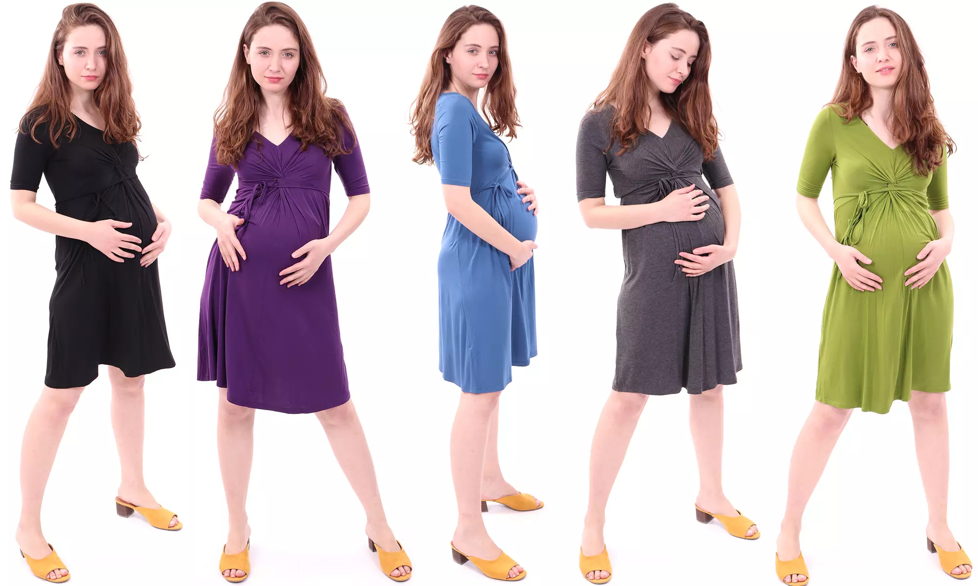 WuhouPro Maternity Super Comfy Waist Tie Dresses - Primary Image