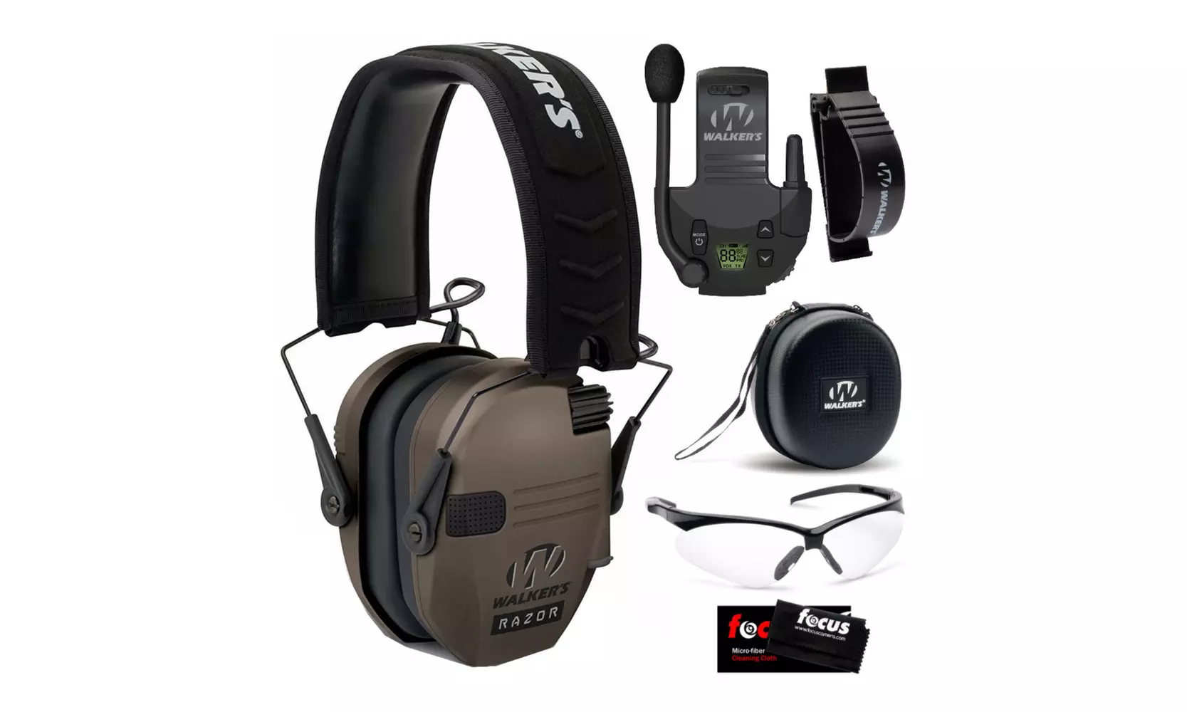Walkers Razor Slim Electronic Muff ULTIMATE RANGE BUNDLE, Flat Dark Earth - Primary Image