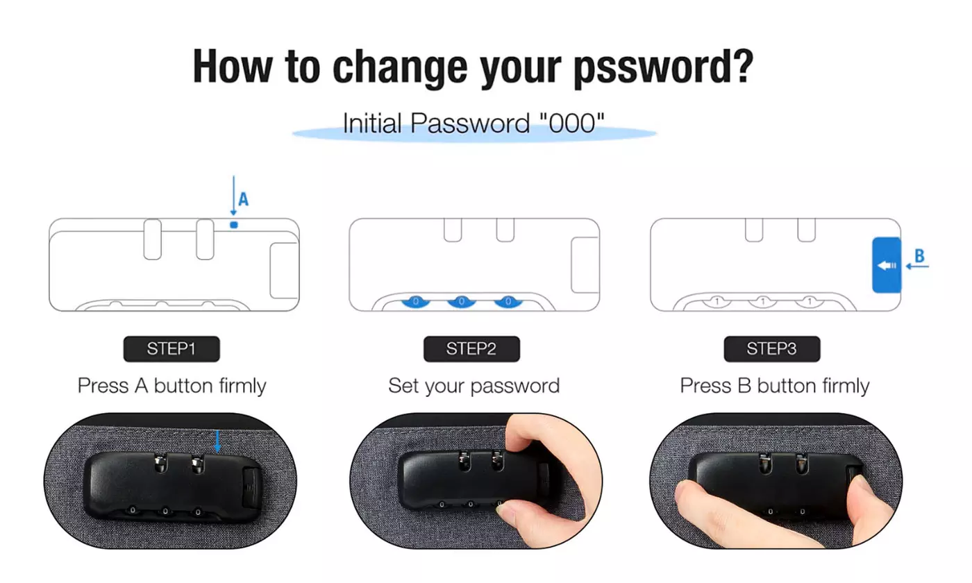 Durable Odor Proof Stash Bag Travel Storage Pouch with Combination Lock